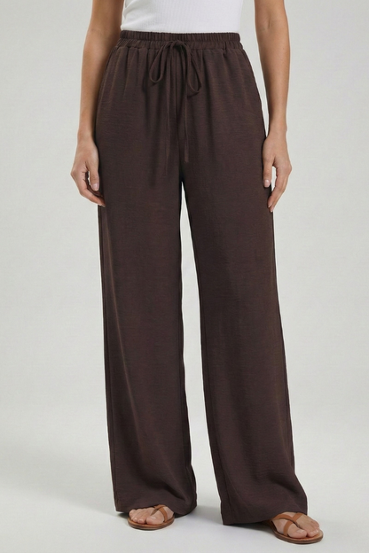 Floaty Drawstring Palazzo Pants with Pockets