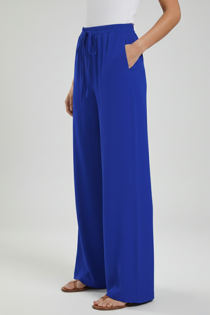 Floaty Drawstring Palazzo Pants with Pockets