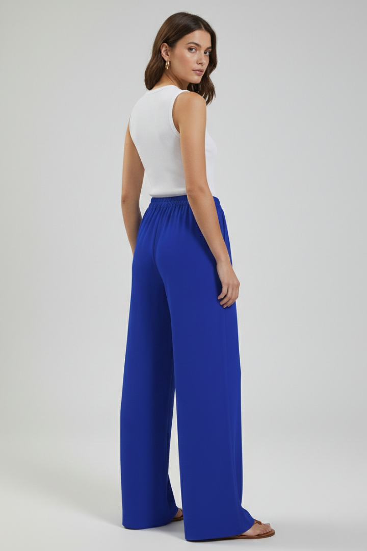 Floaty Drawstring Palazzo Pants with Pockets
