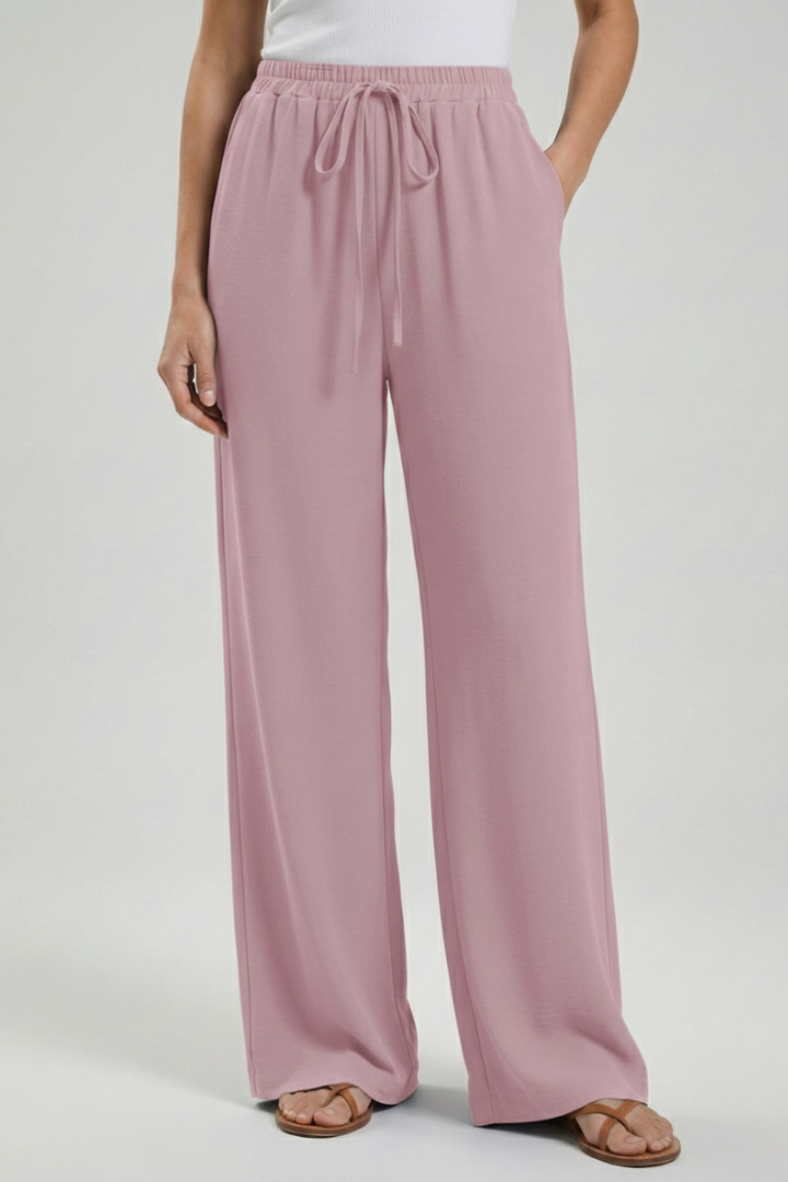 Floaty Drawstring Palazzo Pants with Pockets