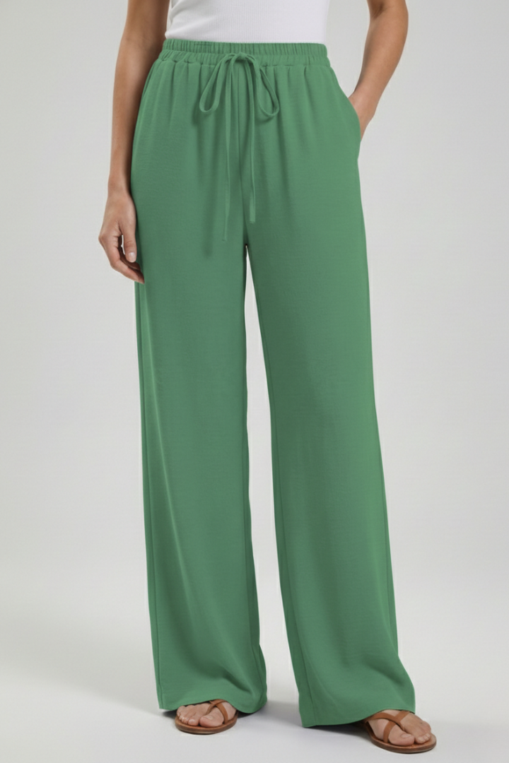 Floaty Drawstring Palazzo Pants with Pockets