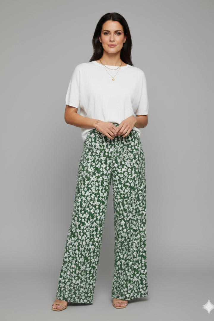 Floral Print Wide-Leg Palazzo Pants