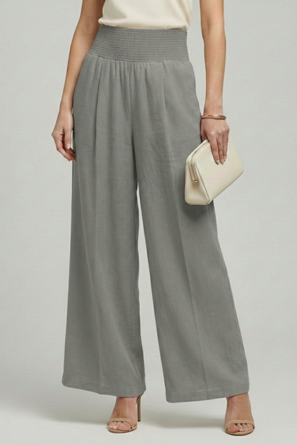 High-Waisted Pleated Wide-Leg Pants