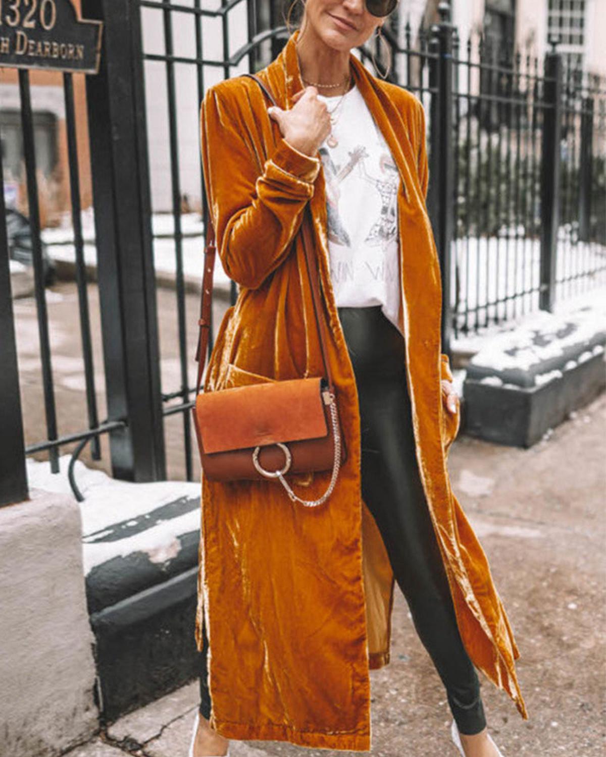 Draped Open-Front Longline Duster Cardigan