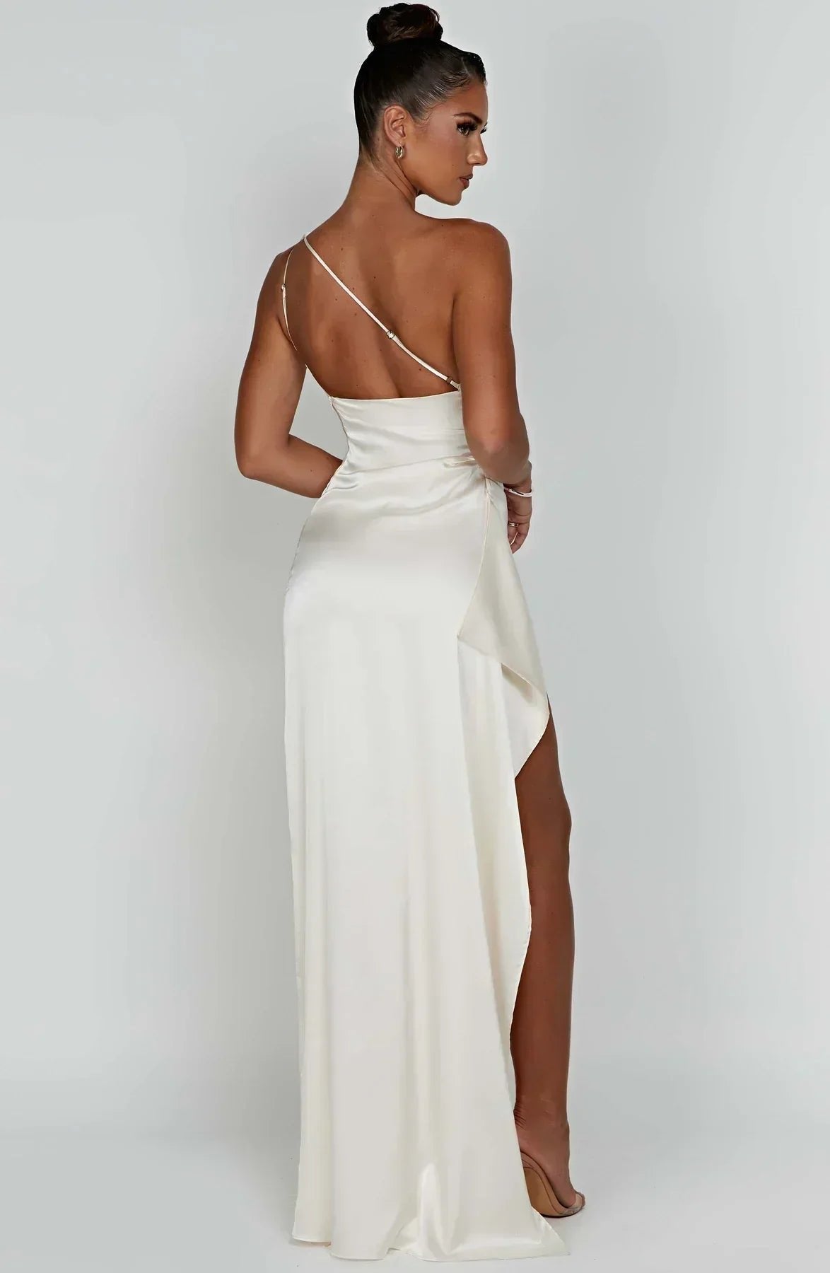 Asymmetric One-Shoulder Maxi Dress with Side Split