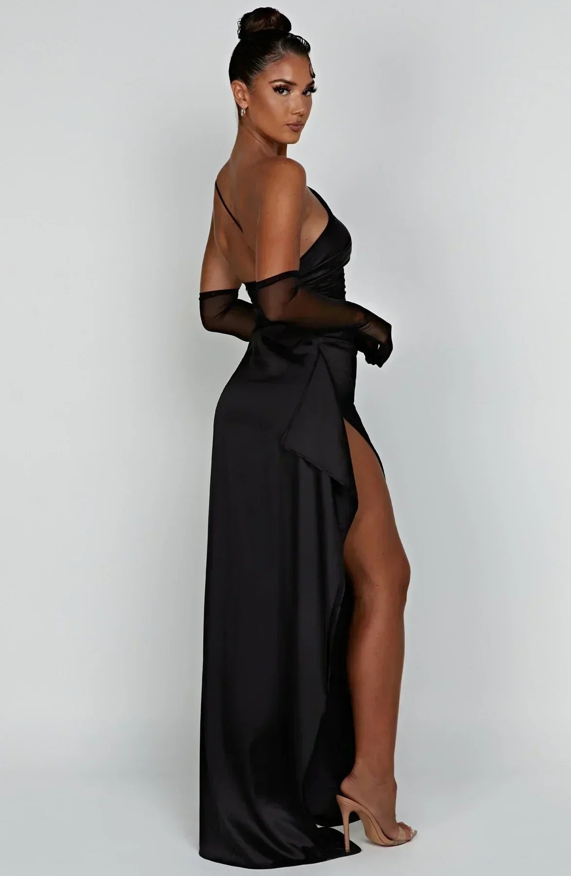 Asymmetric One-Shoulder Maxi Dress with Side Split