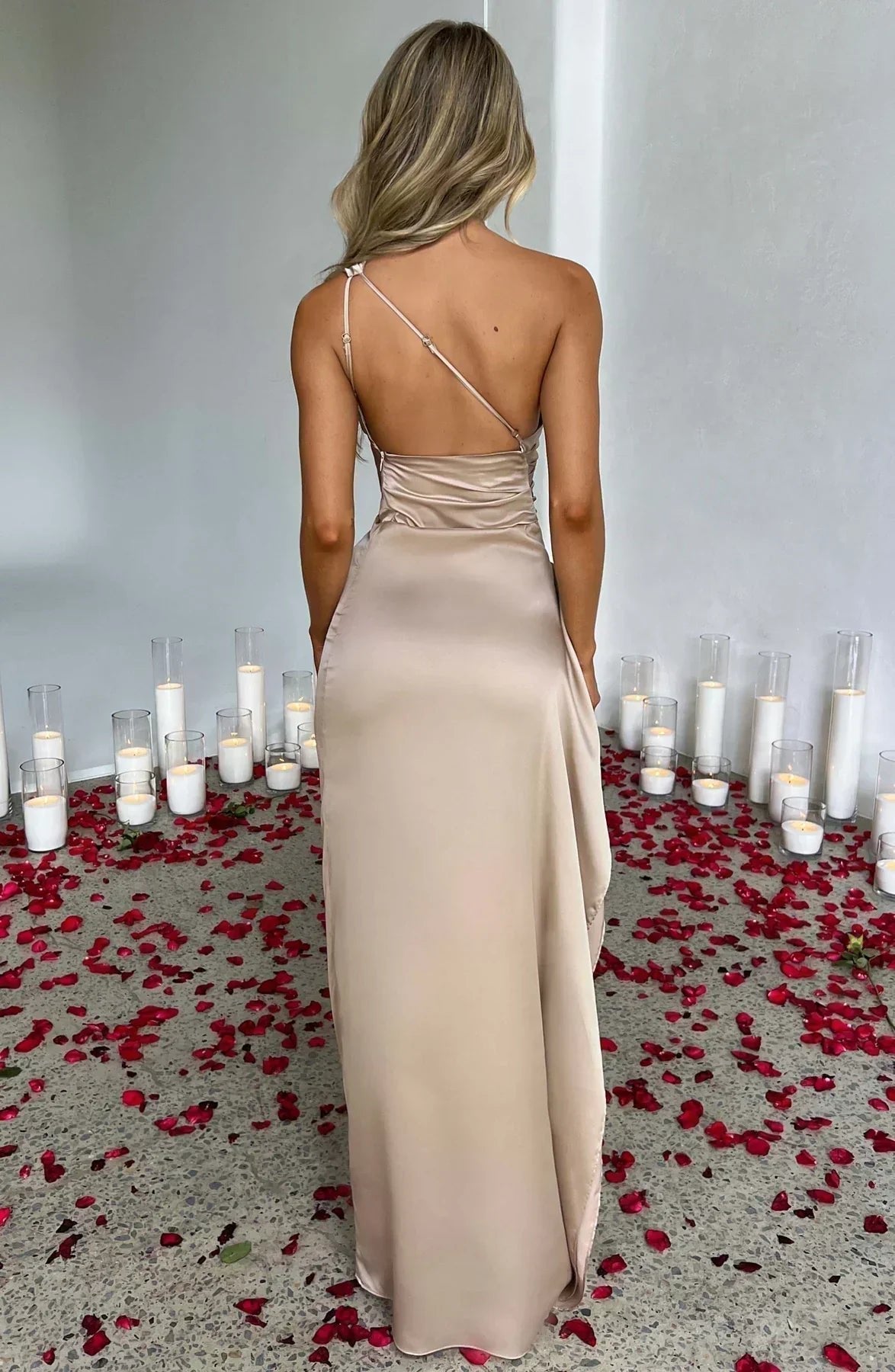 Asymmetric One-Shoulder Maxi Dress with Side Split
