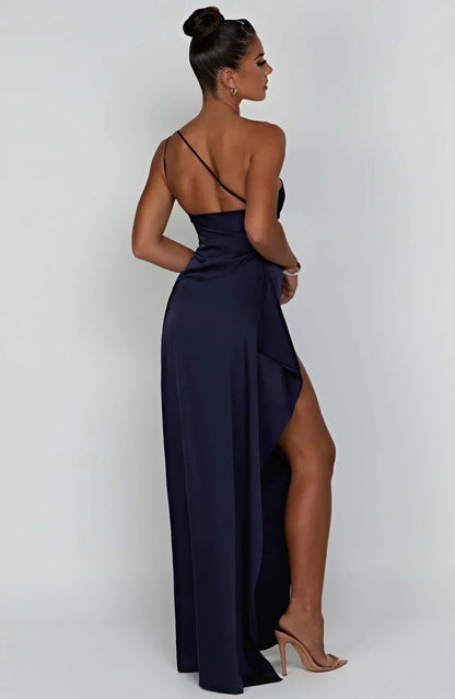 Asymmetric One-Shoulder Maxi Dress with Side Split