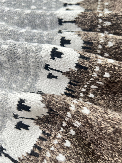 Sheep Pattern Chunky Jacquard Knit Jumper