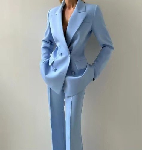 Three-Piece Tailored Blazer, Corset Top and Trousers Set
