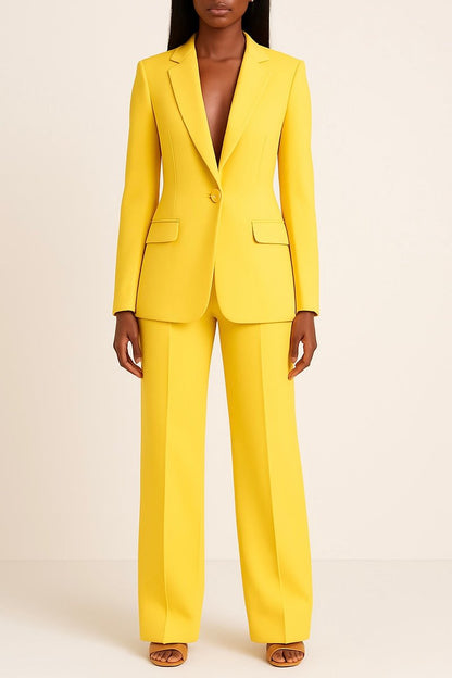 Single-Breasted Jacket & Wide-Leg Trouser Set