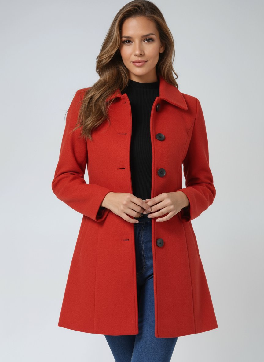 Classic Single-Breasted Tailored Midi Coat