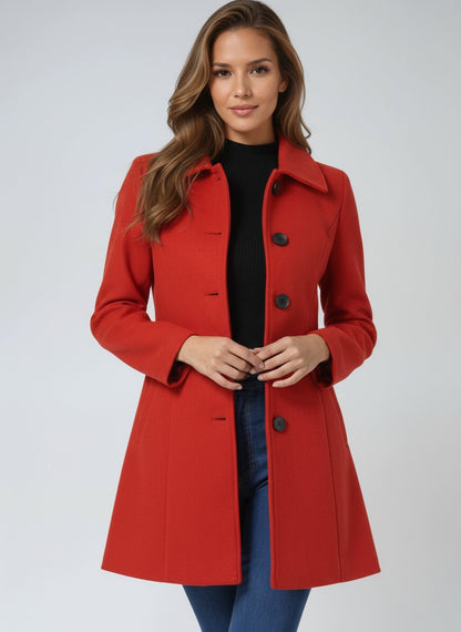 Classic Single-Breasted Tailored Midi Coat