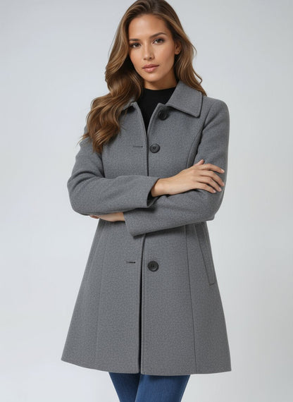 Classic Single-Breasted Tailored Midi Coat