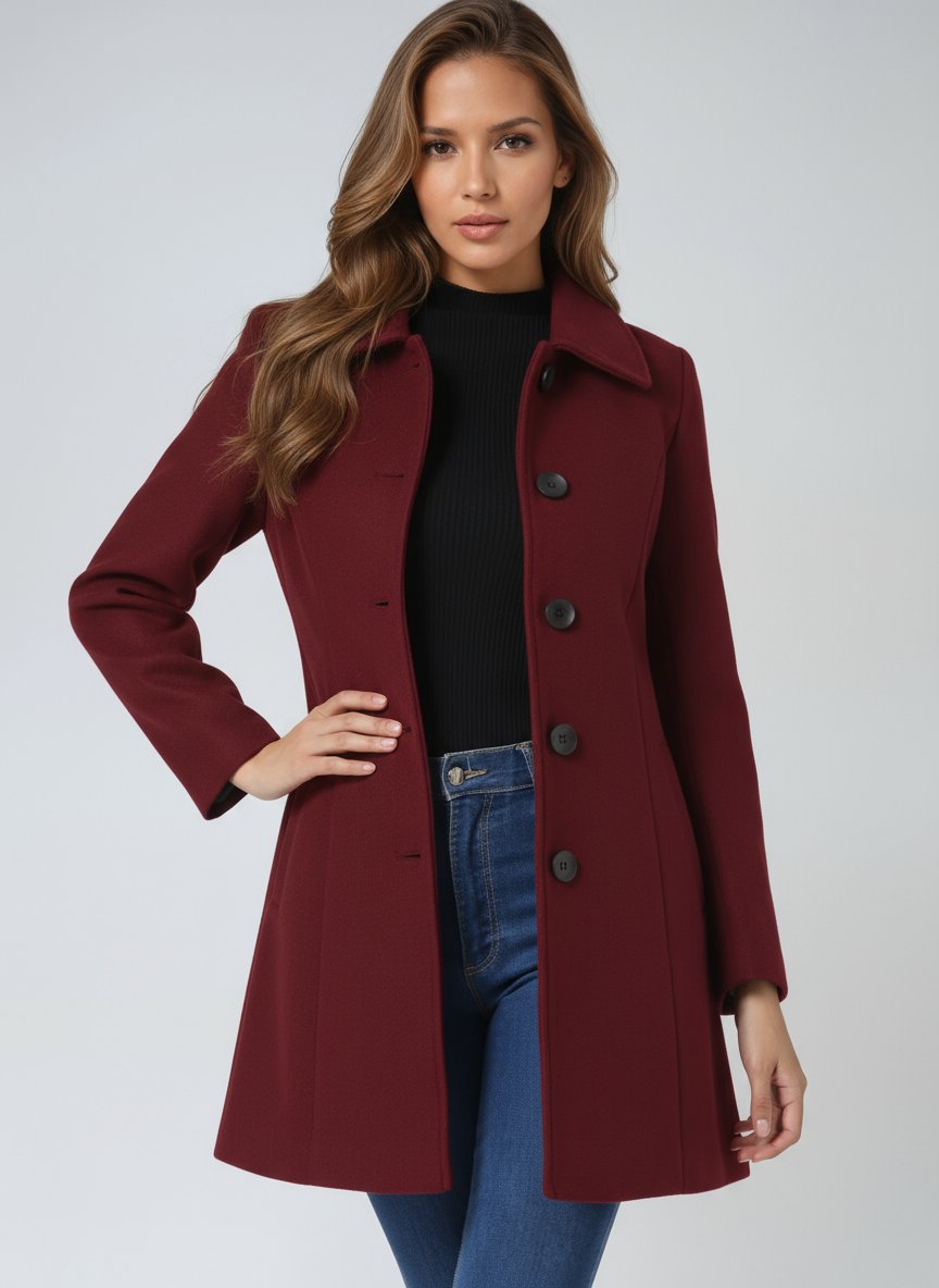 Classic Single-Breasted Tailored Midi Coat