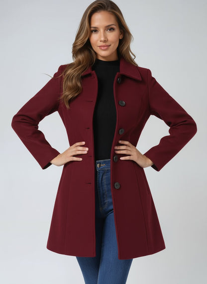 Classic Single-Breasted Tailored Midi Coat