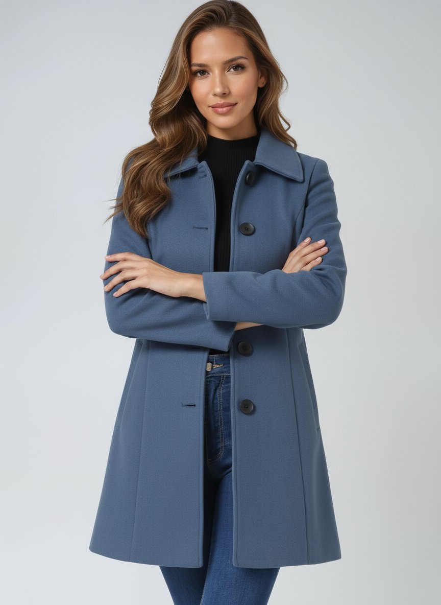 Classic Single-Breasted Tailored Midi Coat