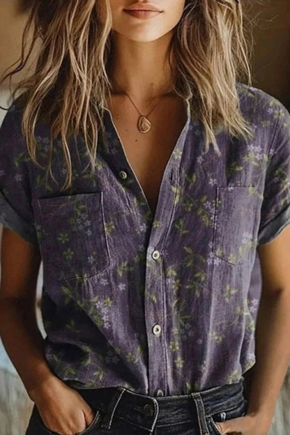Heritage Floral Cotton Button-Up Shirt