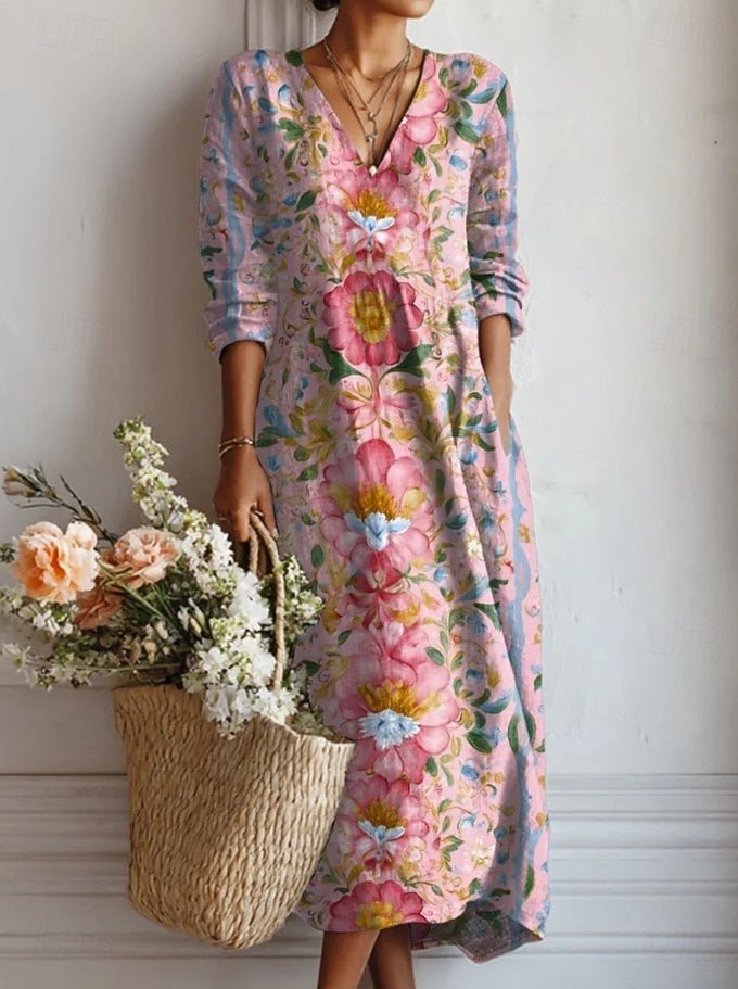 Floral Long Sleeve Maxi Dress