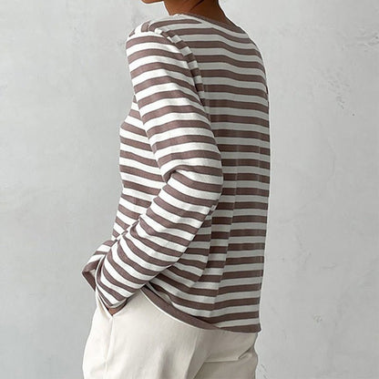 Women's Relaxed Stripe Long Sleeve T-Shirt