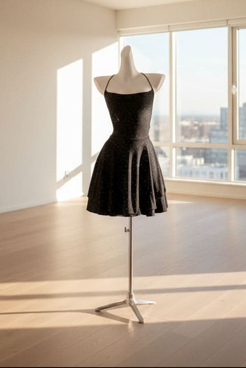 Metallic Shimmer Halter Skater Mini Dress