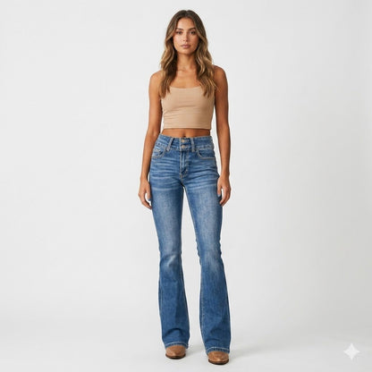 Sculpting High-Waist Flare Jeans