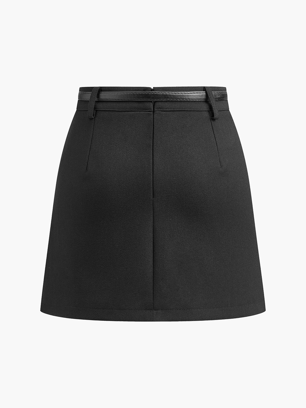 High-Waisted Belted A-Line Mini Skirt