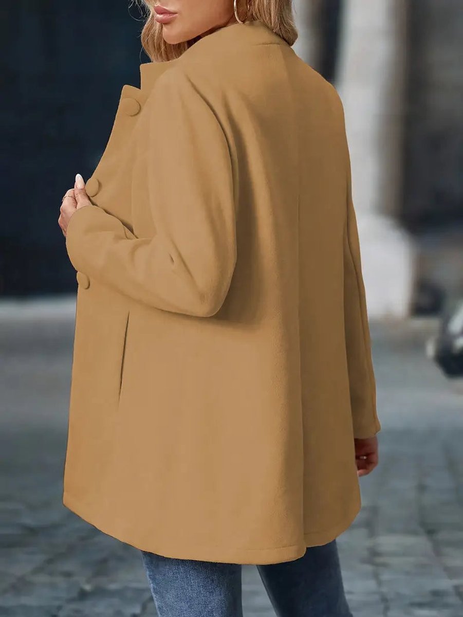 Structured High-Neck Tailored Coat
