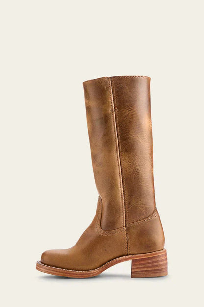 Fitted Knee-High Boots with Chunky Cleated Sole
