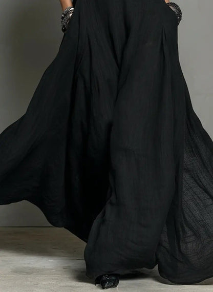 Halter Neck Linen Blend Maxi Dress