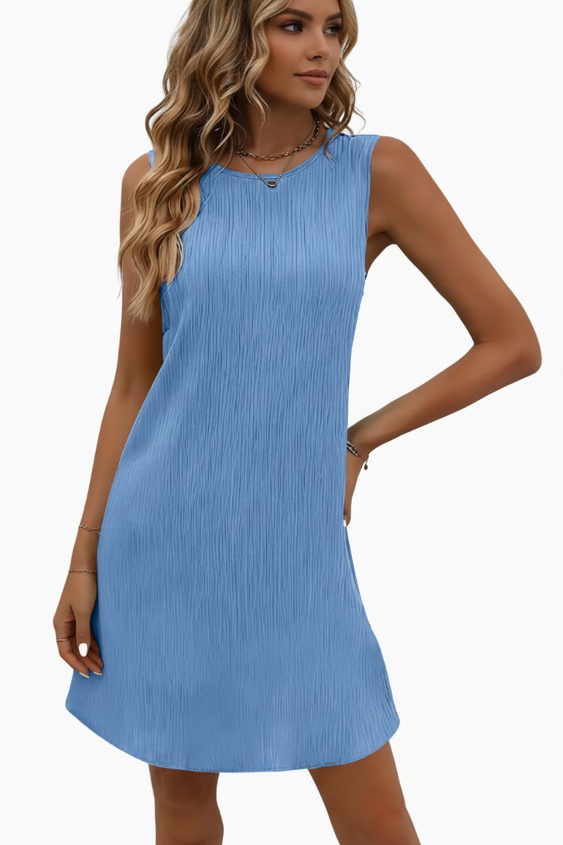 Relaxed Sleeveless A-Line Swing Dress