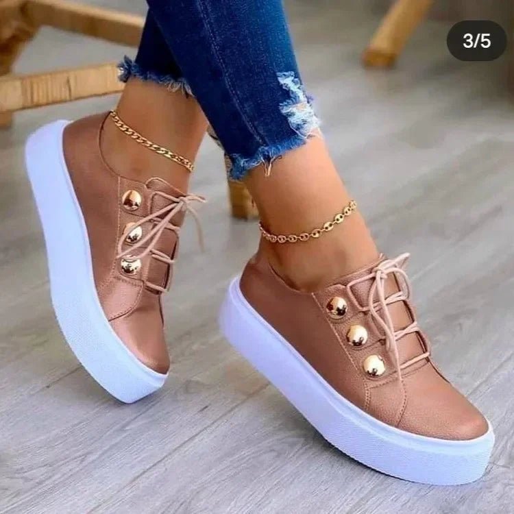 Lace-Up Platform Trainers with Comfort Cushioning