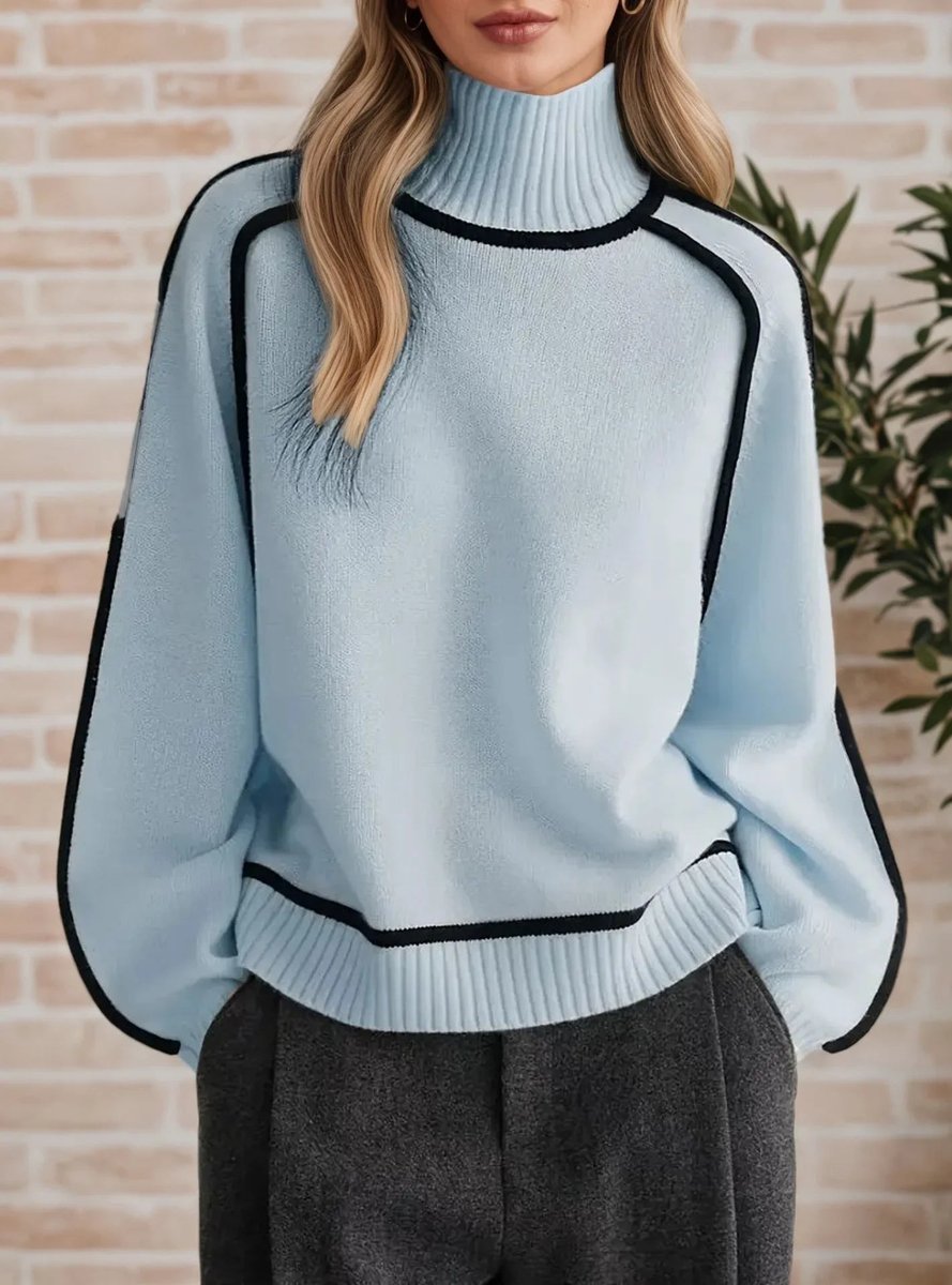 Relaxed Raglan Colour-Block Knit Jumper