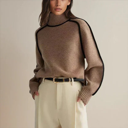Relaxed Raglan Colour-Block Knit Jumper