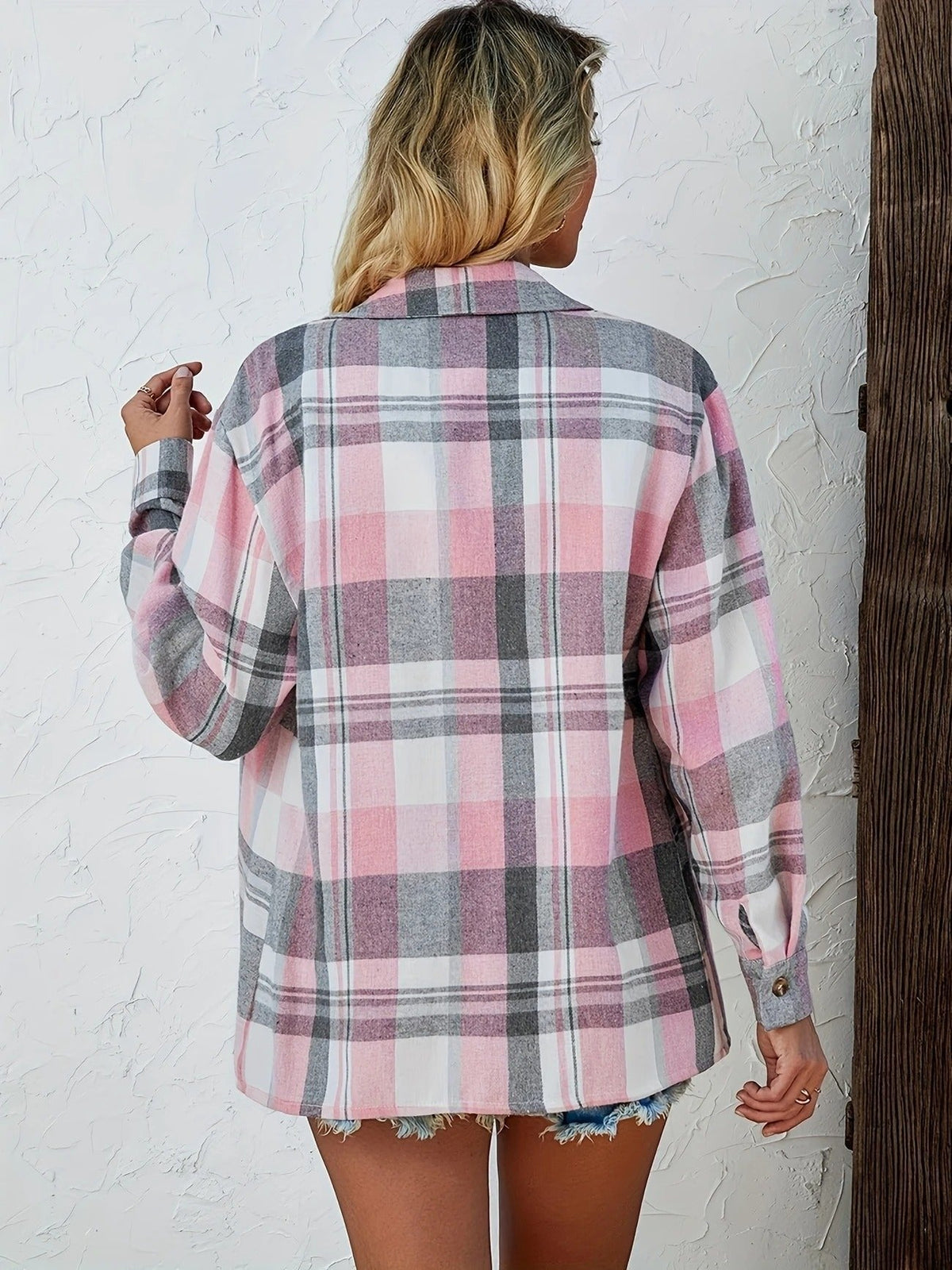 Relaxed Checked Button-Through Flannel Shirt