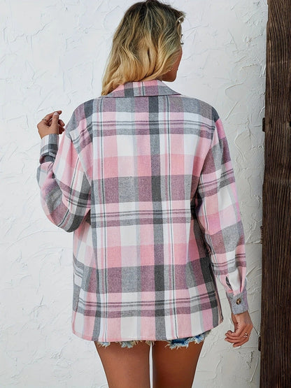 Relaxed Checked Button-Through Flannel Shirt