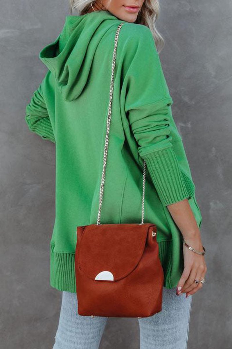 Casual Button-Front Hooded Tunic Top