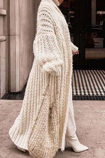 Women's Open-Front Chunky Knit Maxi Cardigan