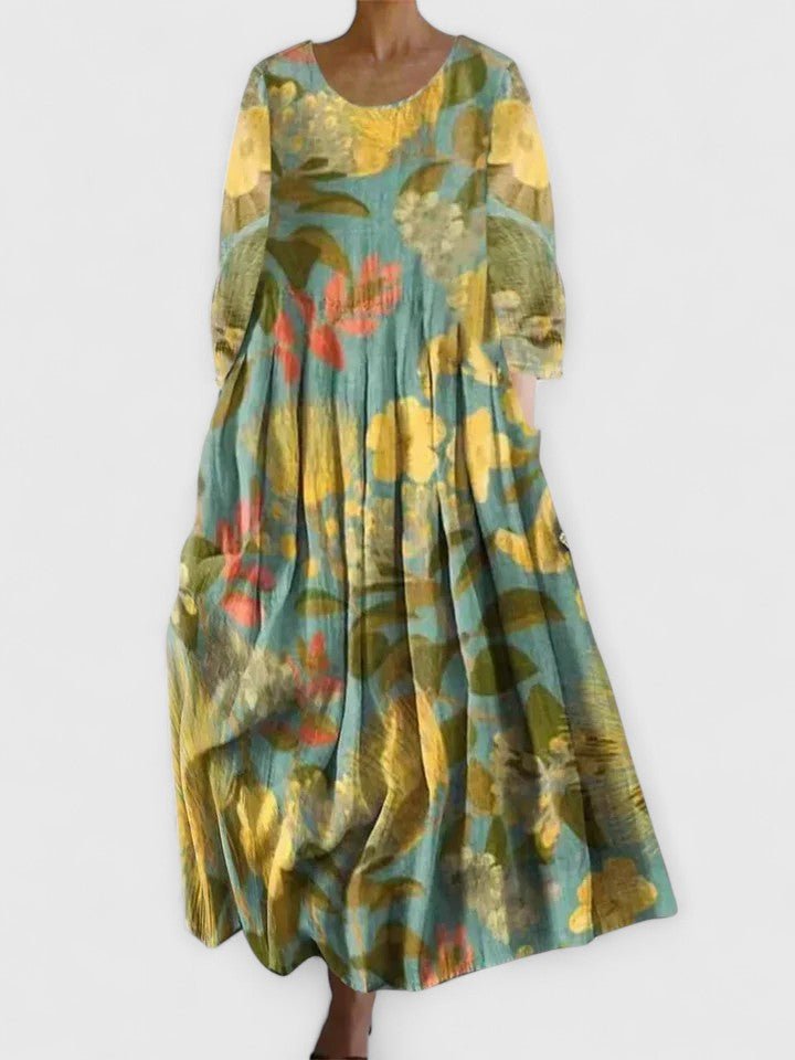 Tortoise Print Relaxed A-Line Midi Dress