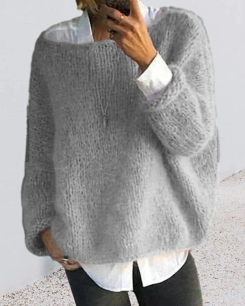 Relaxed-Fit Fluffy Knit Jumper