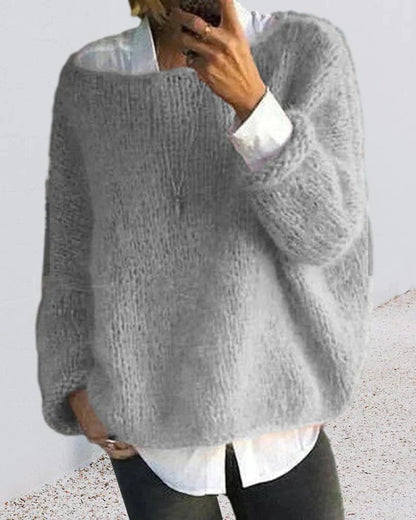 Relaxed-Fit Fluffy Knit Jumper