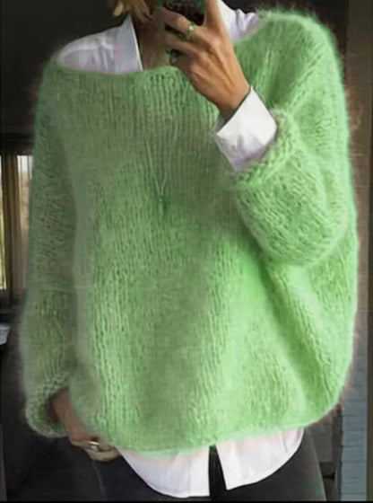 Relaxed-Fit Fluffy Knit Jumper