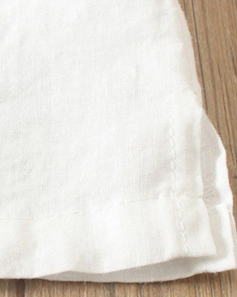 Relaxed Linen Blend Button-Through Tunic
