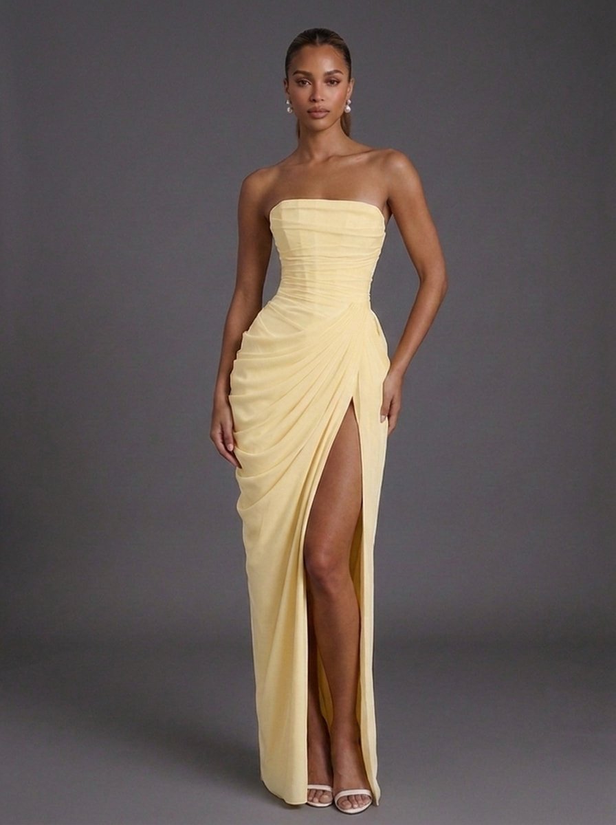 Bandeau Corset Maxi Dress with Side Split