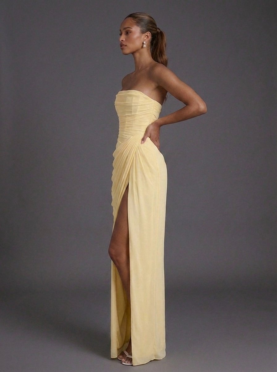 Bandeau Corset Maxi Dress with Side Split