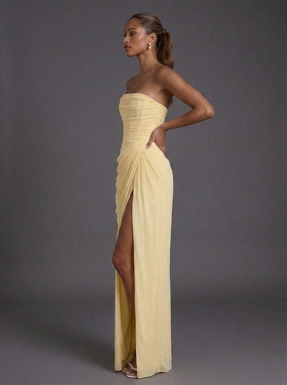 Bandeau Corset Maxi Dress with Side Split