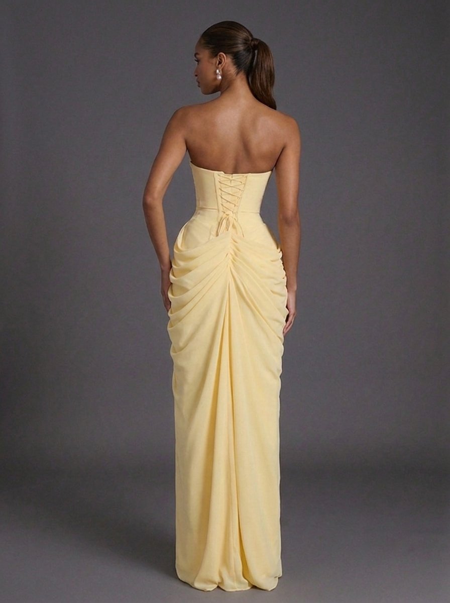 Bandeau Corset Maxi Dress with Side Split