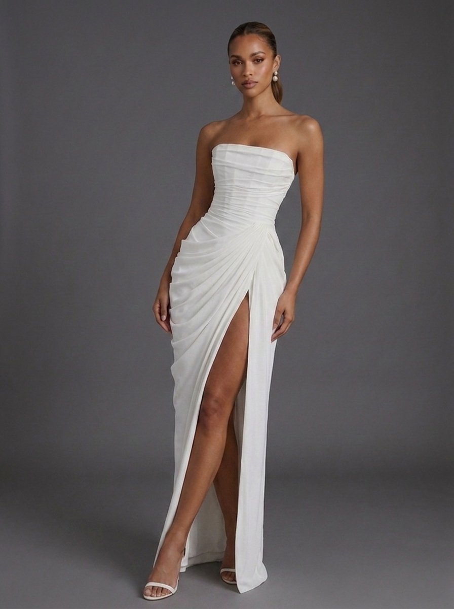 Bandeau Corset Maxi Dress with Side Split