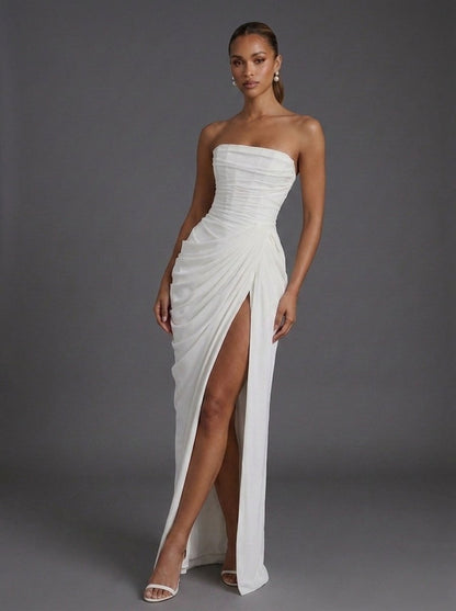 Bandeau Corset Maxi Dress with Side Split