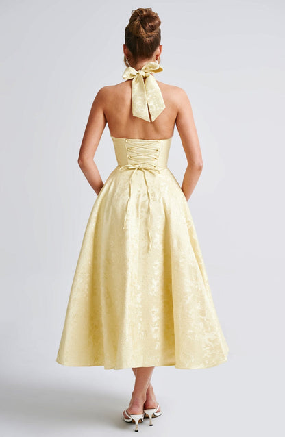 Textured Halter Midi Dress